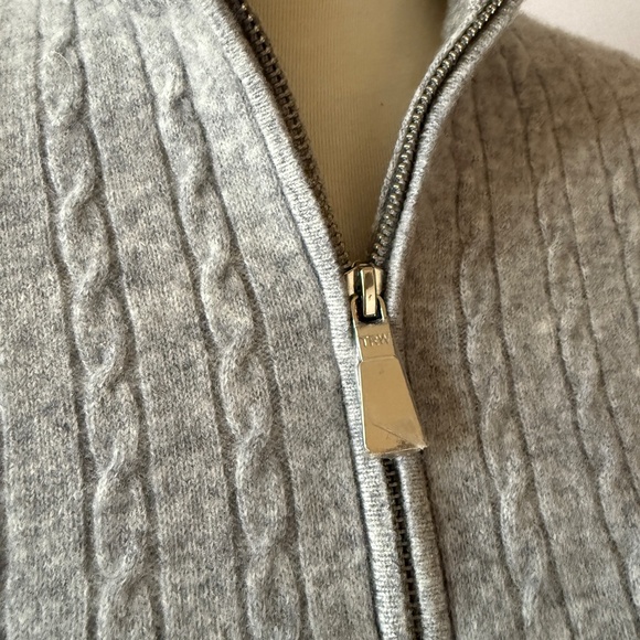 TRW SUN VALLEY J DEMETRE 100% MERINO WOOL 1/4 ZIP CABLE KNIT SWEATER WOMENS XS - Picture 7 of 12
